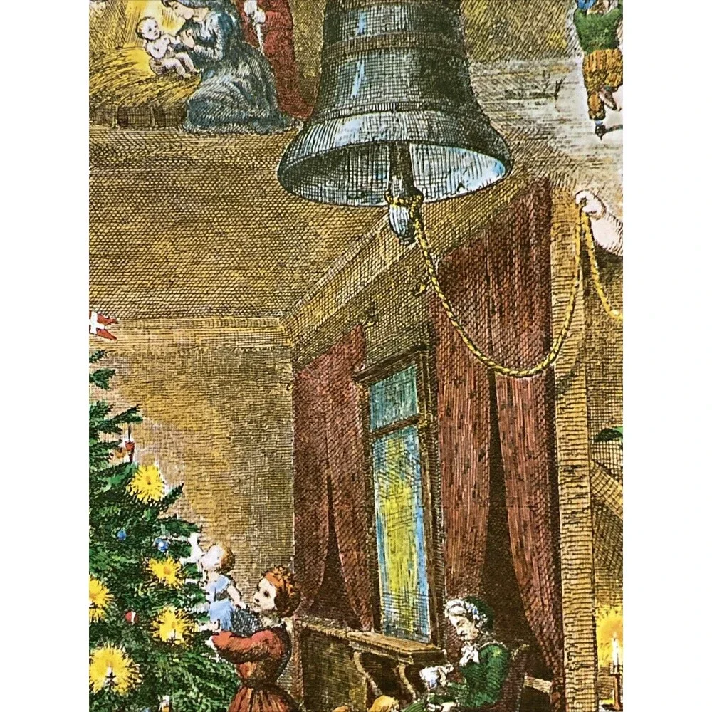 Vintage Christmas Advent Calendar w Elves Cherub Baby Jesus DANSKE BILLEDER # 40